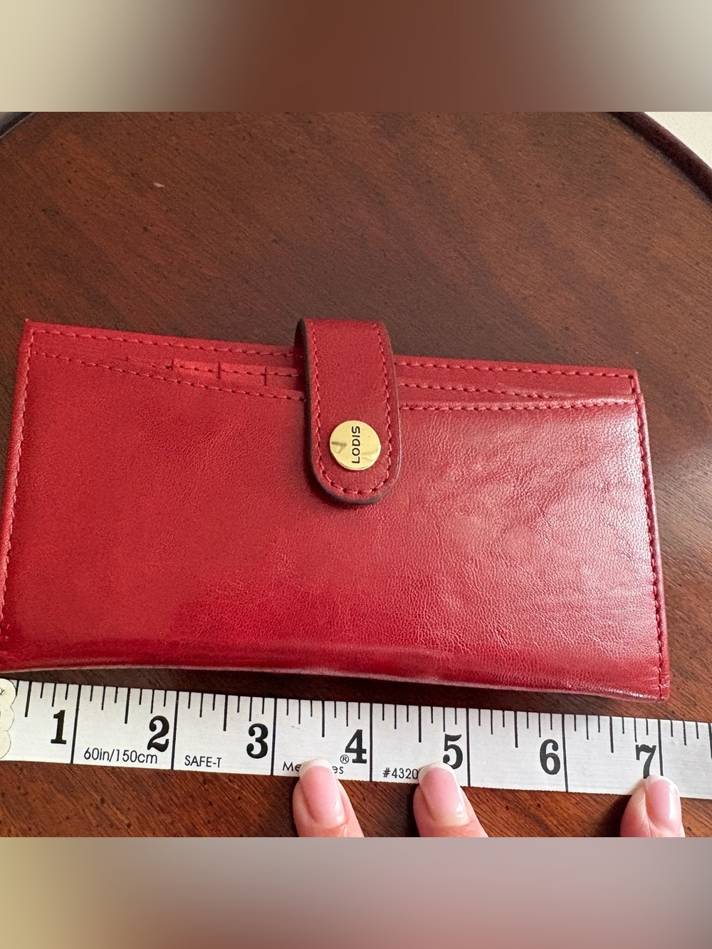 Lodis Luxury Smooth Red Leather Continental Wallet & Removable Card Case Set - Picture 16 of 16